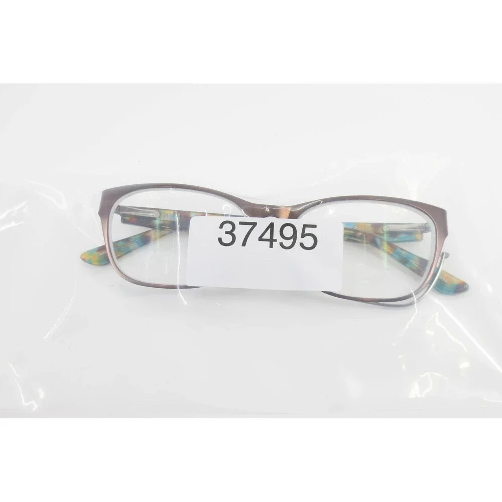 Womens Brown Metal Rectangular Eyeglasses Multi Color Tortoise WM5104 BR